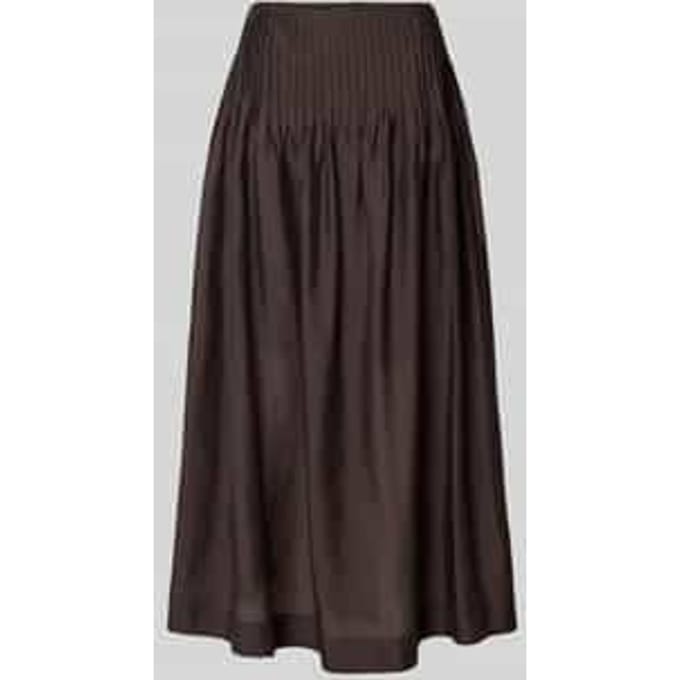 Midirok van lyocellmix met draperieën model 'MOLLY'
