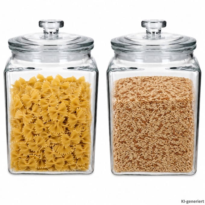 2er Set ROBIN voorraadpot 3L vierkant met glazen deksel – 23467580