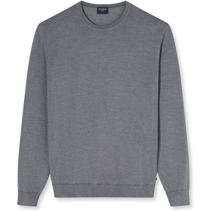 Olymp Trui O-Hals Wol Grijs - Maat L - Heren - Pullovers