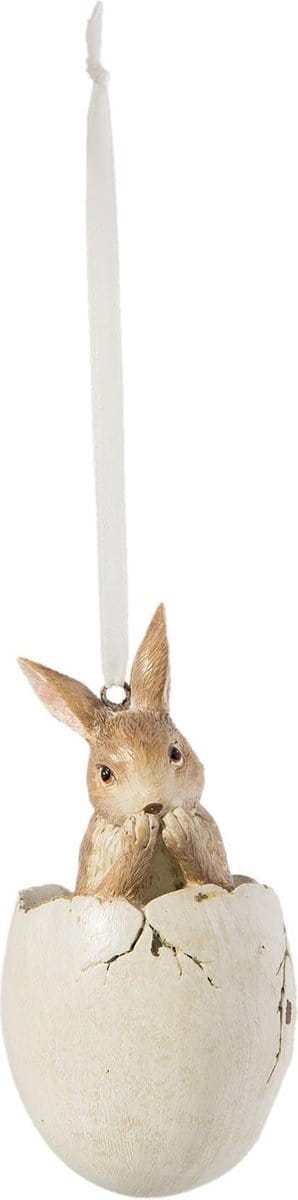 Clayre & Eef Hanger Ei Ø 5x10 cm Bruin Kunststof