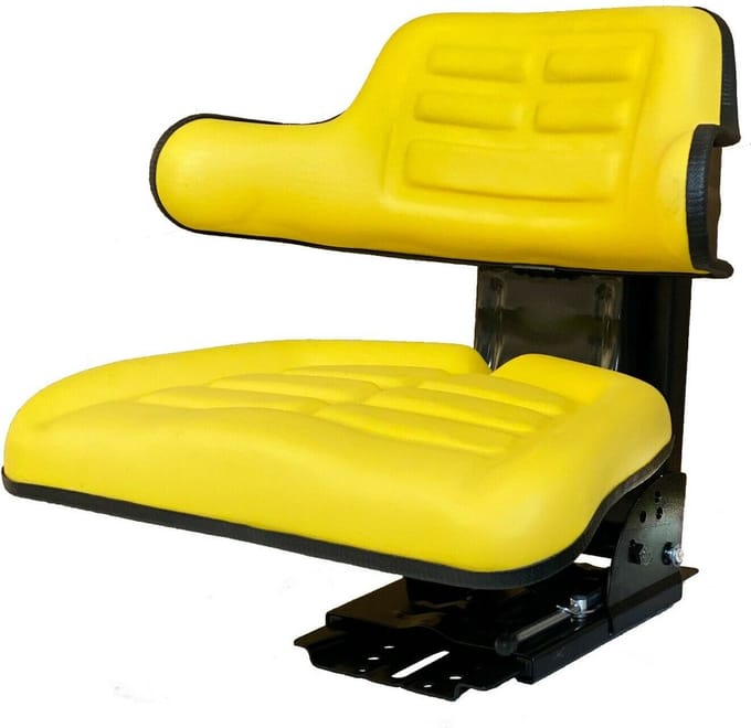 Universele Tractorstoel - Geel – Vering - Armleuning - Verstelbaar - PVC