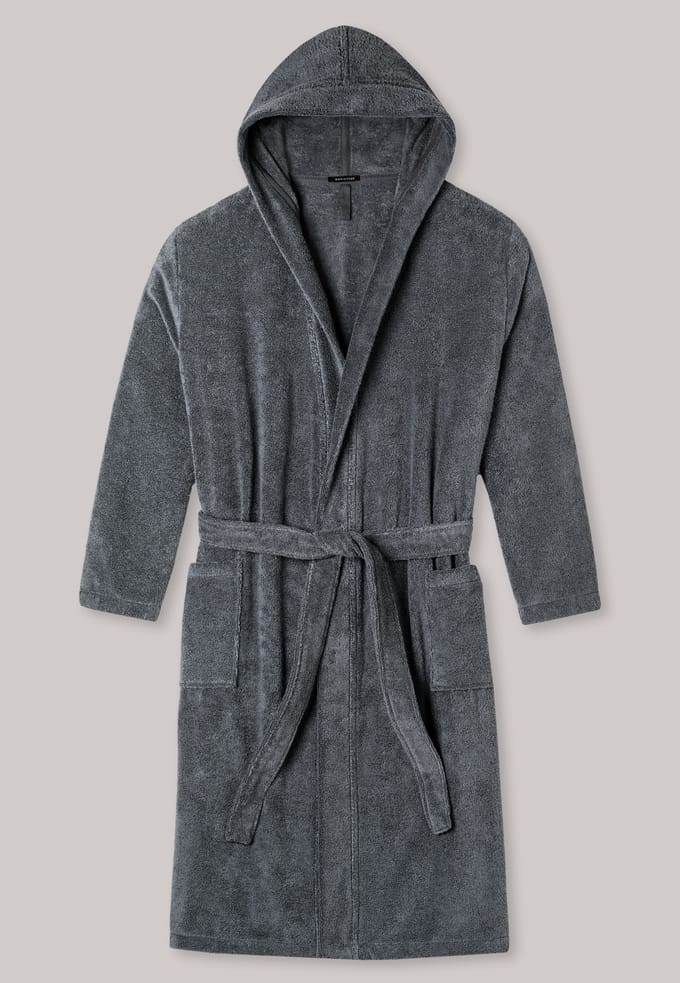 Schiesser Heren Badmantel - Grijs - Maat M