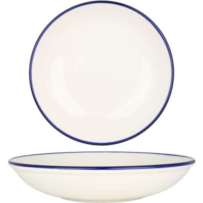 Rinart Diepbord - Blue Edge - Porselein - 20 cm (650cc) - set van 6