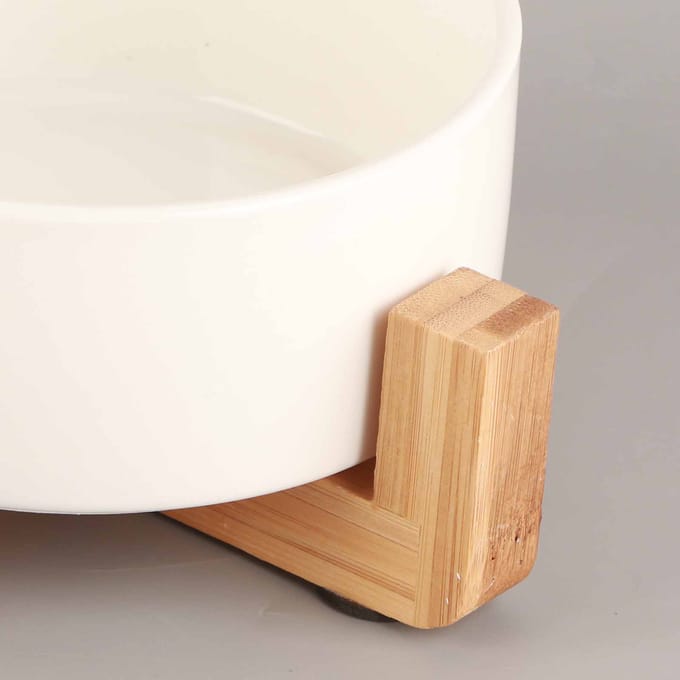 Bloempot met Houten Standaard Binnen Displayrek Rustieke Decoratie white