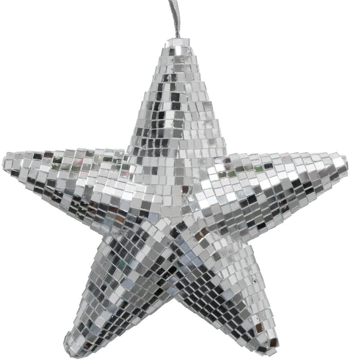 Boltze Home kersthanger ster disco zilver 20x20cm kerstdecoratie.
