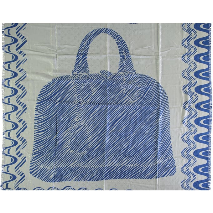 Louis Vuitton Blauw en Witte Alma Print Sjaal - '10s