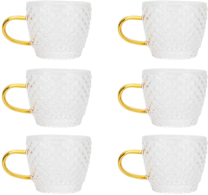 OmGoods - Dailygoody - Set van 6 Glazen Koffiekopjes - Hittebestendig