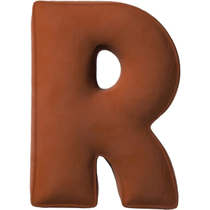Kussen letter r Yellow Tipi Posh Velvet