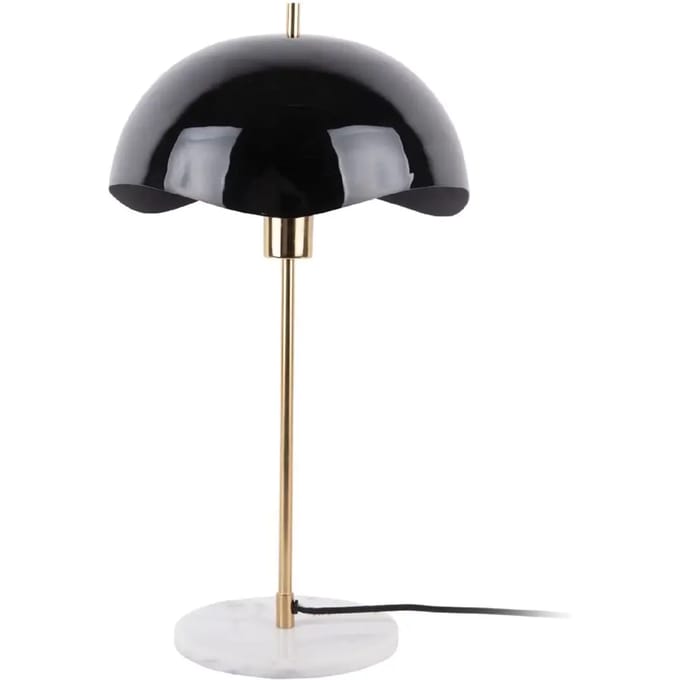 Leitmotiv Tafellamp Waved Dome - Zwart - 30x30x56cm - Modern