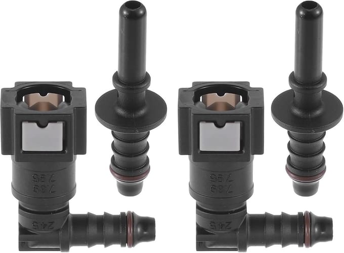 90 Graden Auto Brandstofslang Snelle Ontkoppeling Connector Set van 2