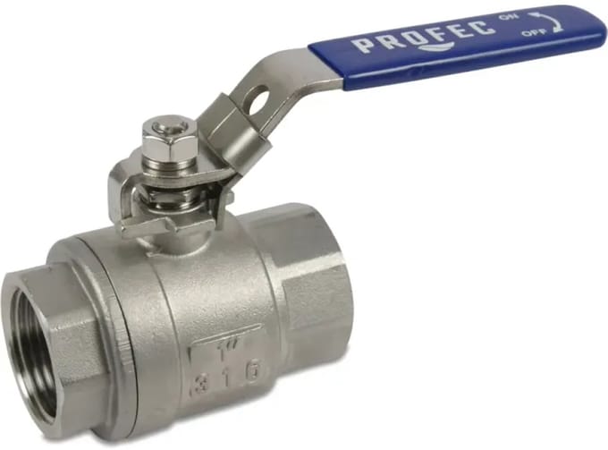 RVS Kogelkraan - 1 1/2 inch - Waterafsluiter tot 64 bar