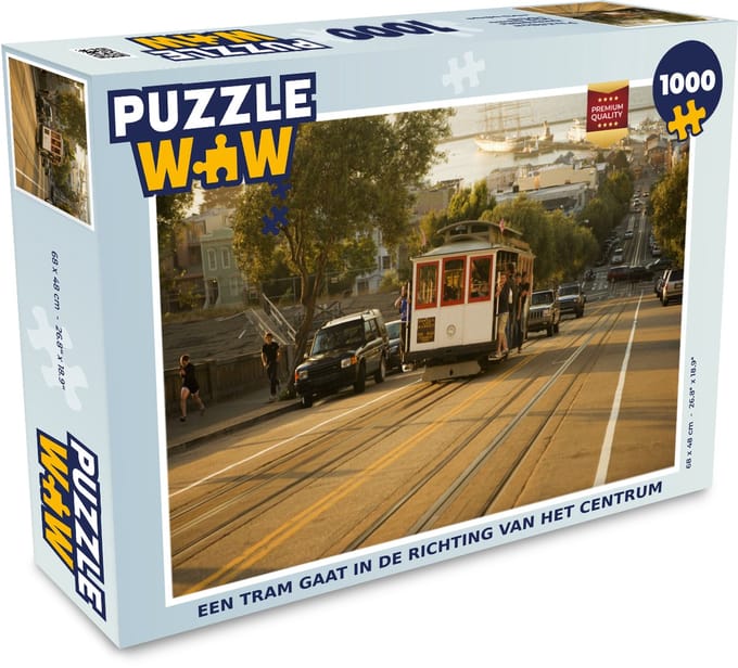Puzzel Een tram gaat in de richting van het centrum - Legpuzzel - Puzzel 1000 stukjes volwassenen