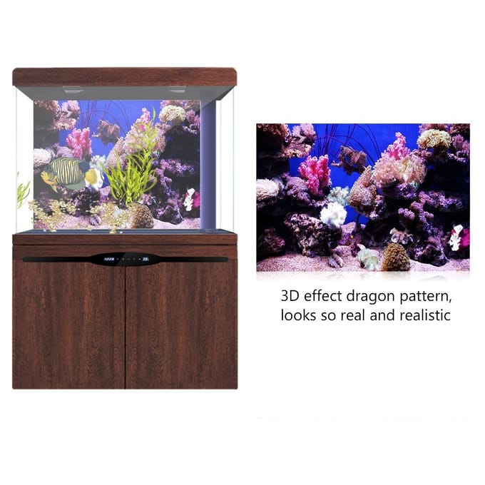 Affiche Adhésive Effet 3D Corail Seaworld pour Décoration d'Aquarium 122 x 61cm blue