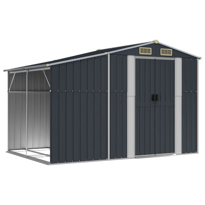 vidaXL - Tuinschuur - 277x192,5x179 - cm - gegalvaniseerd - staal - antracietkleur