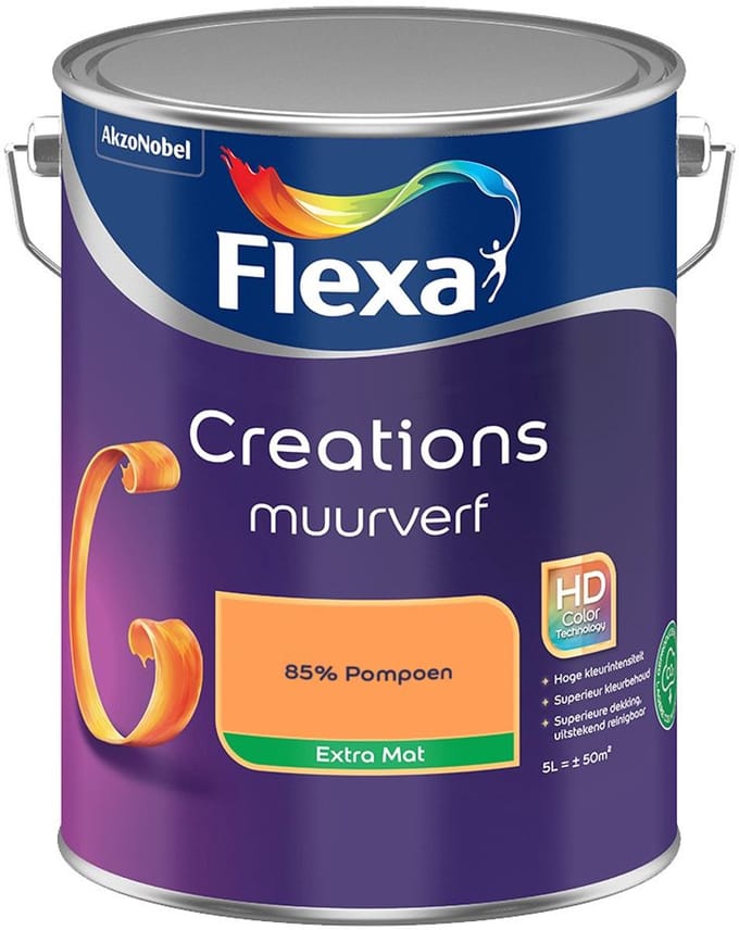 Flexa - Creations Muurverf Extra Mat - 85% Pompoen - Mengverf - 5 L