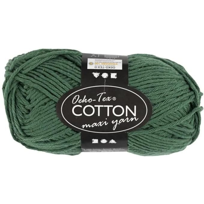 Creativ Company - Cotton yarn Size 8/8 L: 80-85 M Dark green - 50gr.