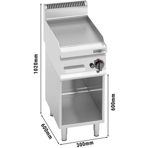 GGM Gastro Gas Bratplatte - 4 kW - Glatt - inkl. Untergestell