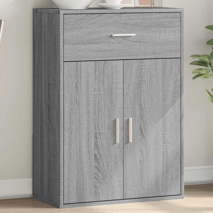 vidaXL - Dressoir - 60x30x84 - cm - bewerkt - hout - grijs - sonoma - eikenkleurig