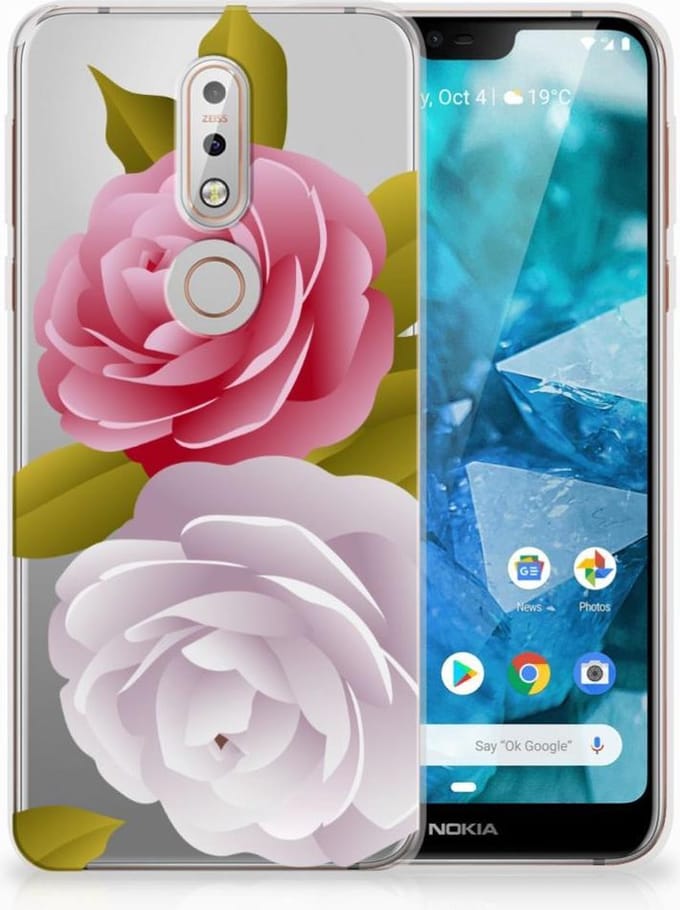 TPU Hoesje voor Nokia 7.1 TPU Case Roses
