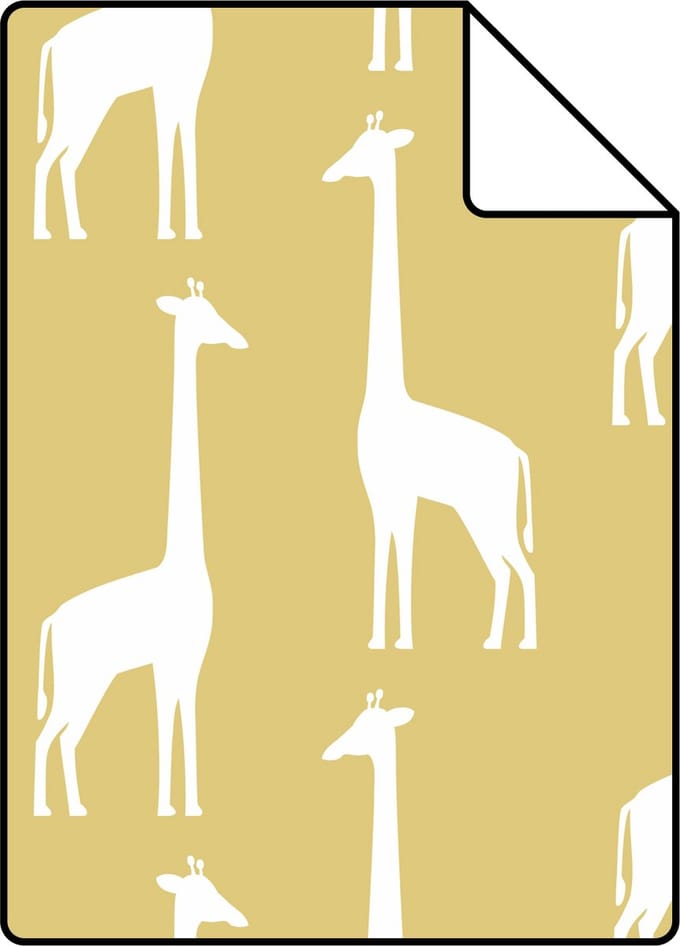 Proefstaal ESTAhome behang giraffen okergeel - 26.5 x 21 cm - 139059-S