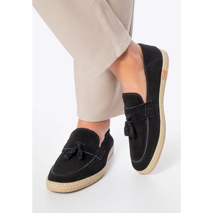 Wittchen Heren Zwarte Suède Loafers met Kwastje