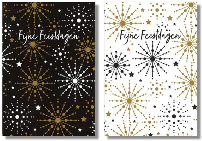 MGPcards - 10 Dubbele wenskaarten - Kerstkaarten / Nieuwjaar - Witte envelop - 10 x 14 cm - 2 Motieven per doosje