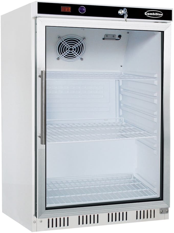 Combisteel Koelkast 1 Glasdeur 130 Liter Wit - Horeca Koelkast