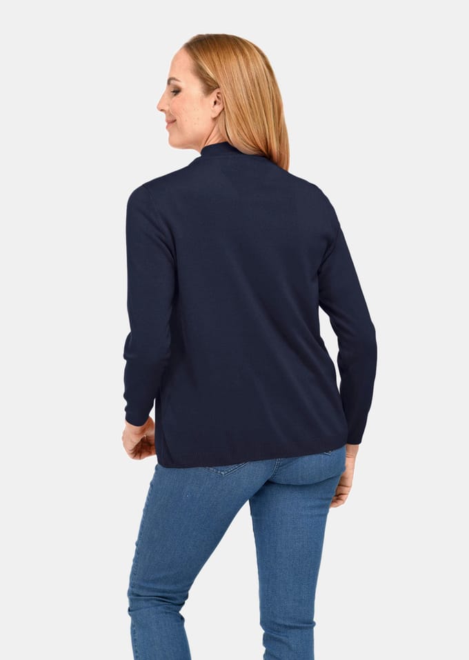 Onderhoudsarme basic twinset - marine - Gr. 54 van Goldner Fashion