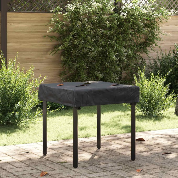 vidaXL - Tafel - Dekking - 62 - x - 62 - x - 15 - cm - Vierkant - Waterdicht - Zwart