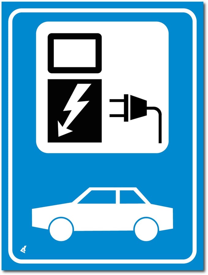 Parkeerbord laadpunt elektrische auto - Forex - 30 x 40 cm - Weerbestendig