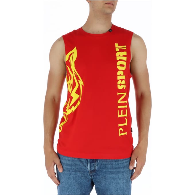 Rode Mouwloze T-shirt met Grafische Print