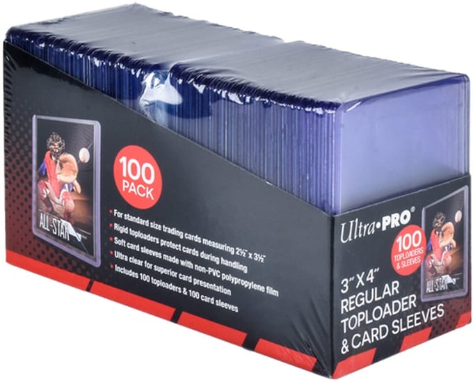 Ultra Pro - Toploader - Toploaders - 3" x 4" (100) Clear Regular & Card Sleeves (100) - TCG - Trading Card Game - UP