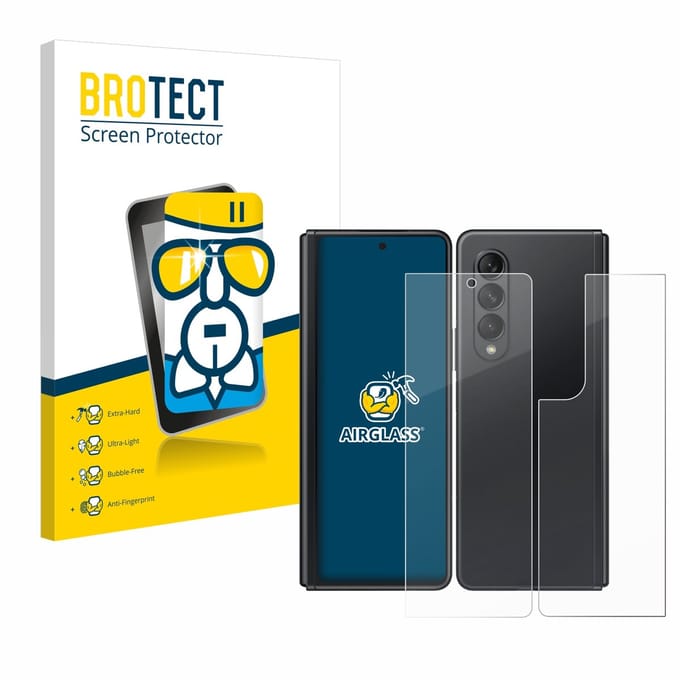 Screenprotector voor Samsung Galaxy Z Fold 3 5G (Voor+Achter) Beschermglas transparant