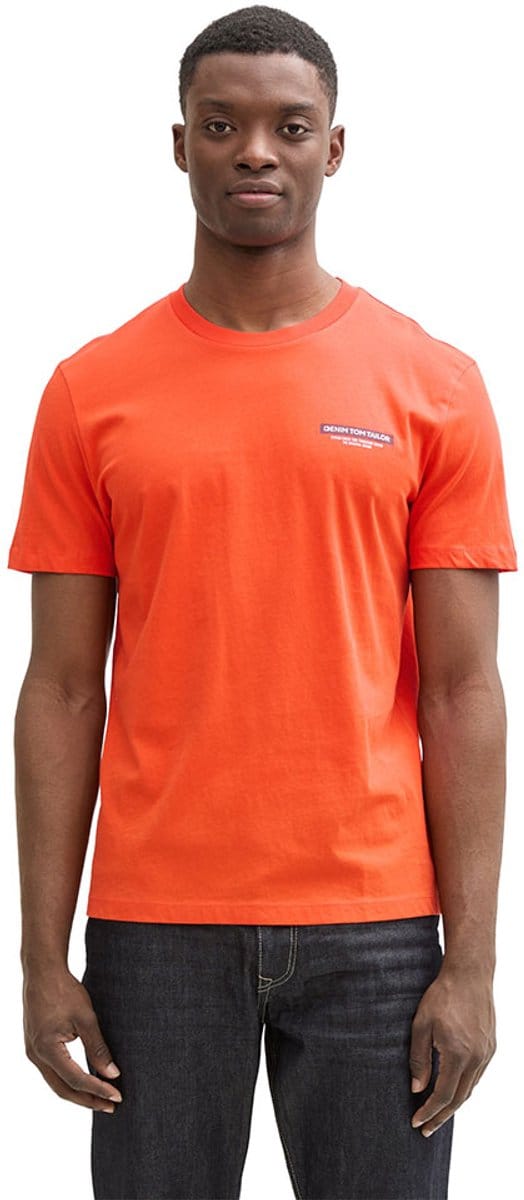 Tom Tailor Printed T-shirt Met Korte Mouwen Oranje 2XL Man