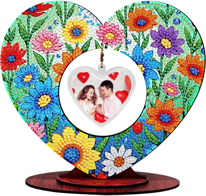 Fotolijstje hart - 206 - Bloemen - diamond painting - compleet pakket - Diamond painting by Wietske