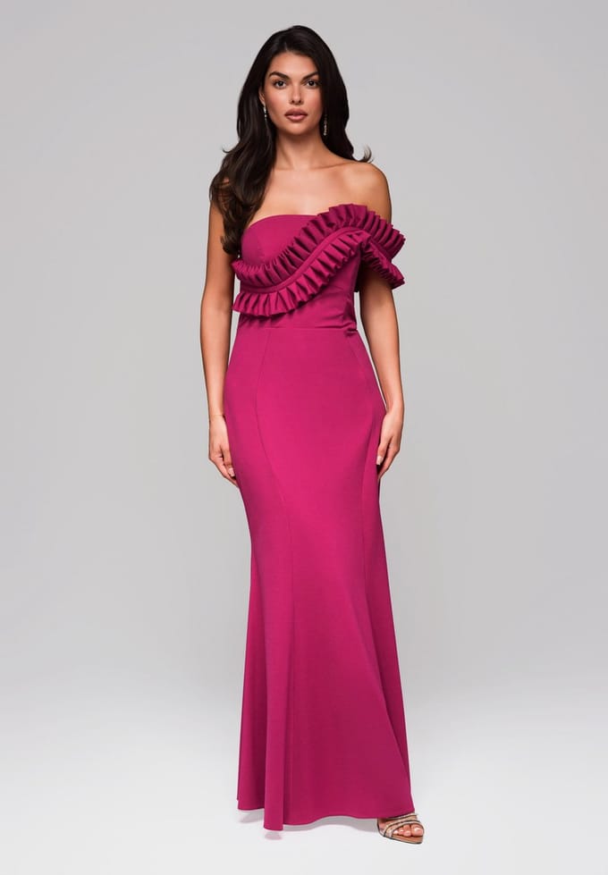 LARICA Jurk - Rits - Jurk Donkerfuchsia M