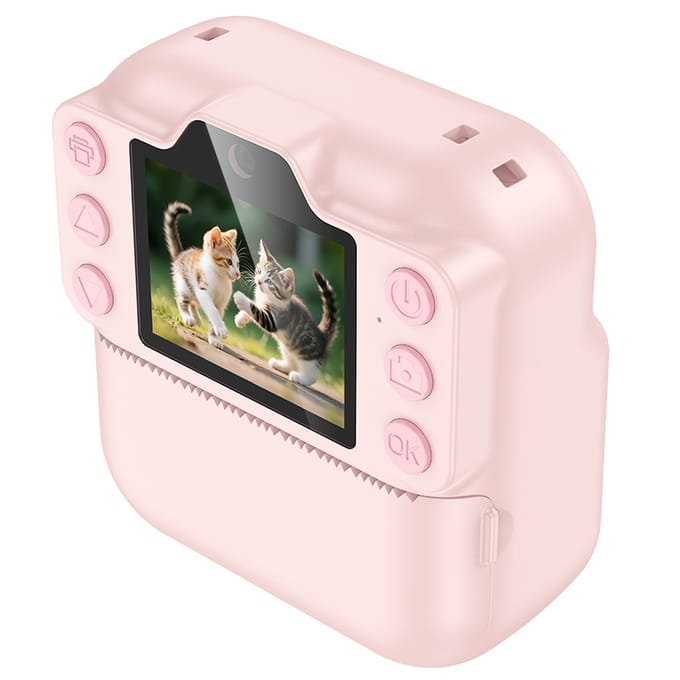 Hoco Kinder Instant Print Camera - Direct Printen Zonder Inkt - Dubbele Lens & Video - Kindercamera met Filters - Roze