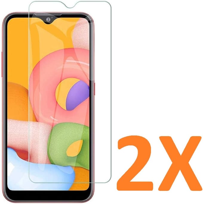 Screenprotector Glas - Tempered Glass Screen Protector Geschikt voor: Samsung Galaxy A01 core - 2x