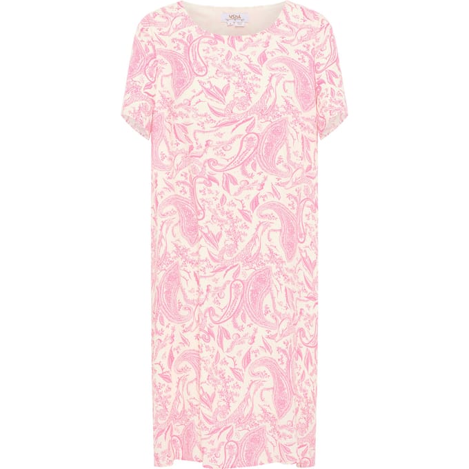 usha Jurk met korte mouwen Dames roze wol wit
