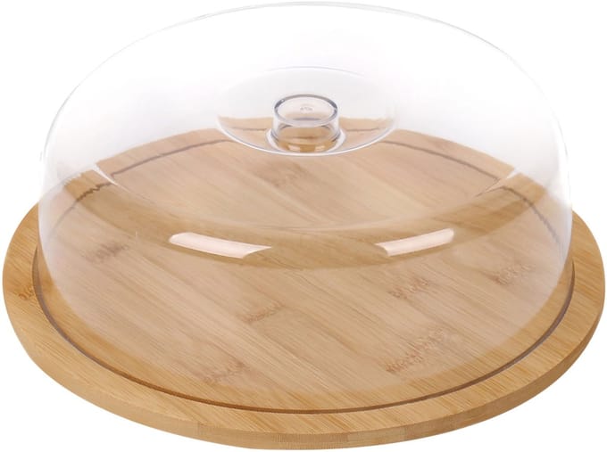 Cheffinger, Taartstolp met Bamboe Basis voor Gebak Ultra Licht, Transparant