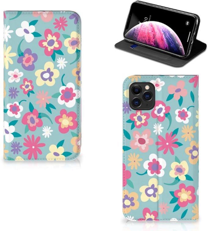 Book Case voor Apple iPhone 11 Pro Max Smart Cover Flower Power