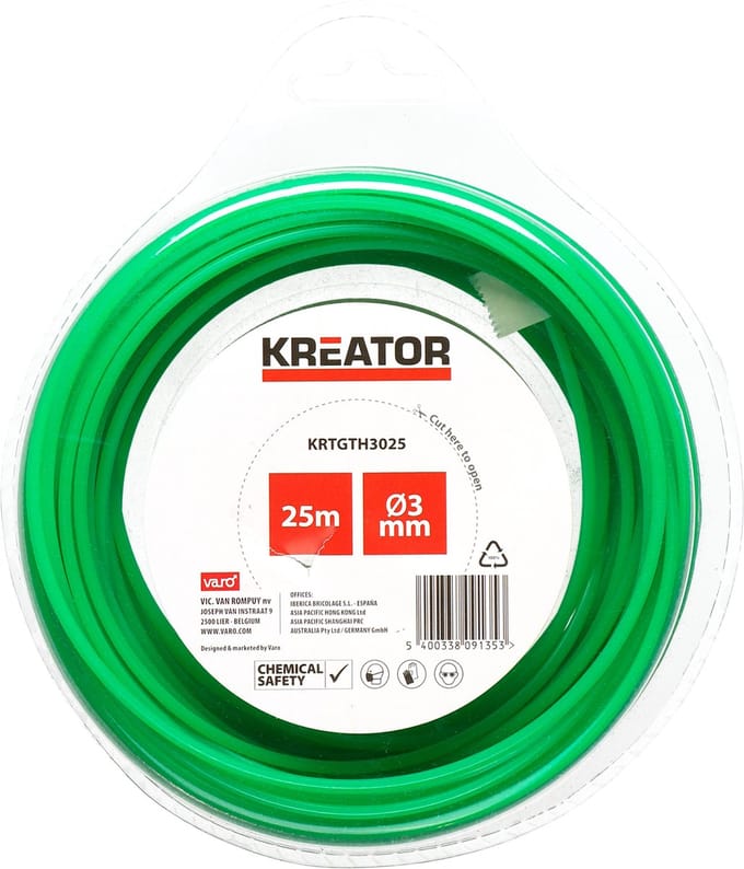 Kreator - Garden - KRTGTH3025 - Trimmerdraad - zeshoek 3mm 25m