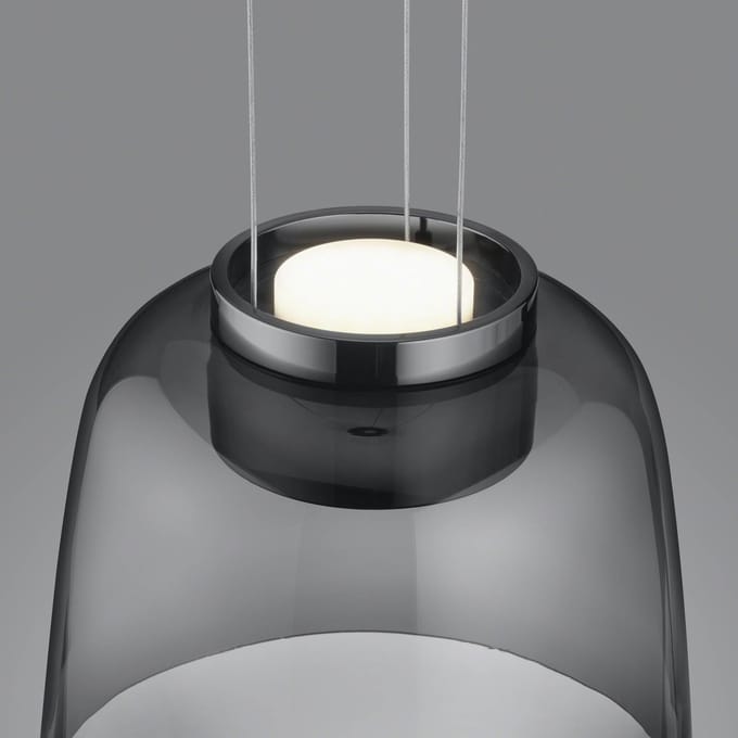 Helestra Oda hanglamp zwart glazen kap