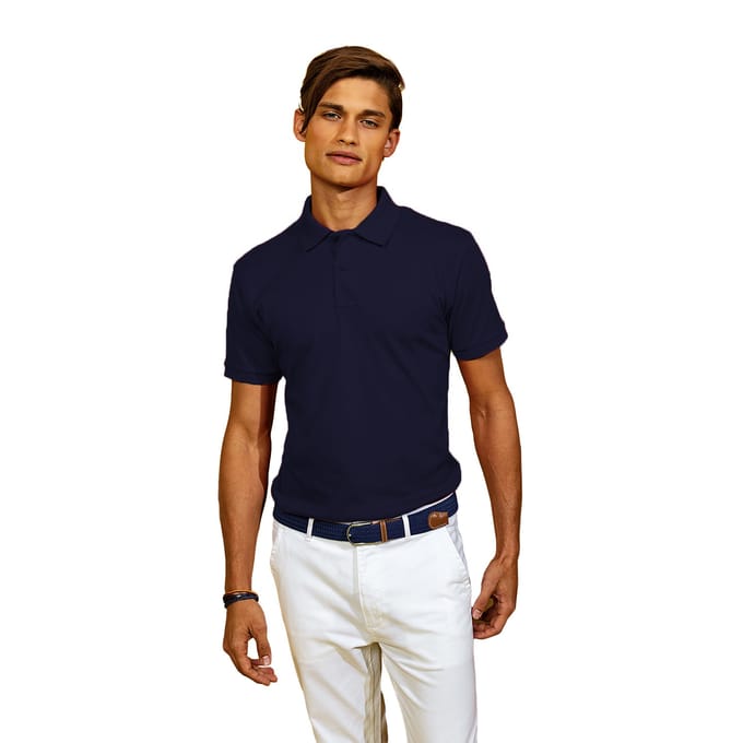 Asquith & Fox Heren Super Smooth Knit Polo Shirt (Marine)