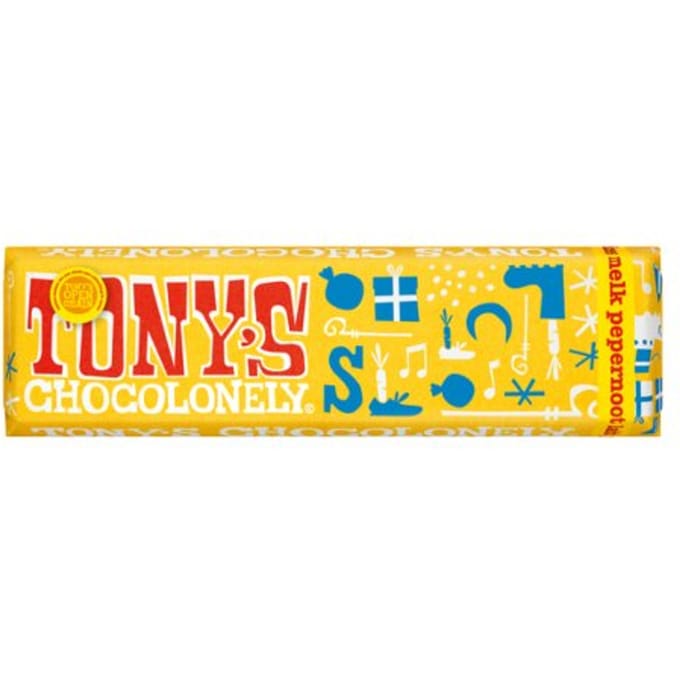 Tony's chocolonely chocoladeletter reepje klein, melk pepernoot