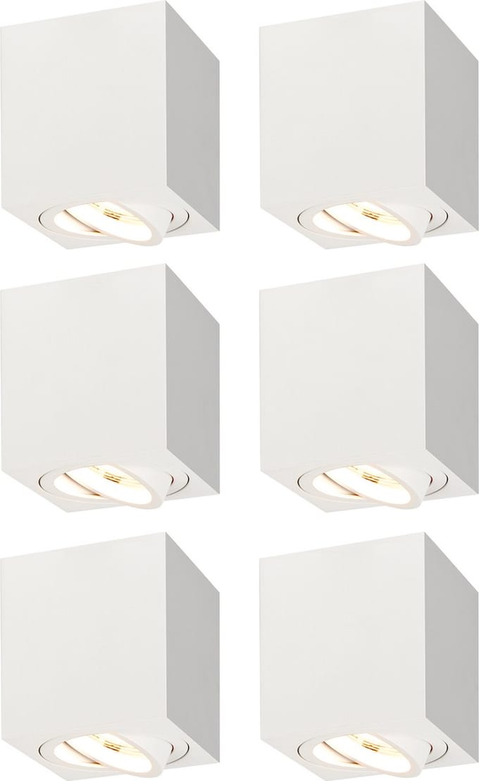 Ledvion - 6X LED Opbouwspot - Dimbaar - 3W - 2700K - Wit
