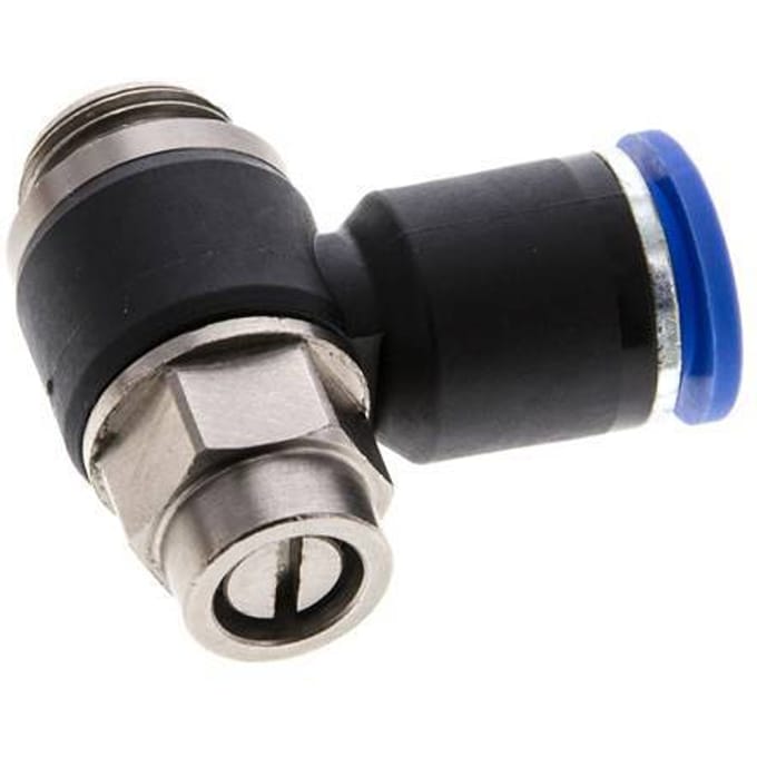 L-stuk Regelventiel 12 mm - G3/8'' Regeling-Uit Messing/Nylon Sleufschroef