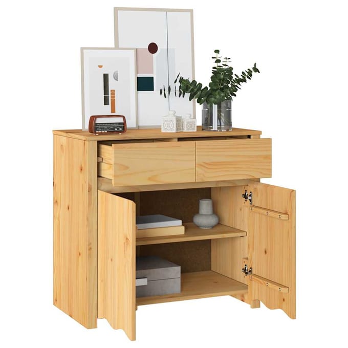 vidaXL - Dressoir - Drammen - Eiken - 79 - x - 43 - x - 75.5 - cm - Massief - grenenhout