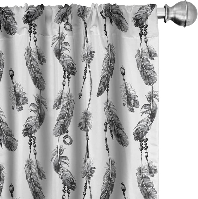 ABAKUHAUS Tribale gordijnen – set van 2 – 75x225 cm – microvezel