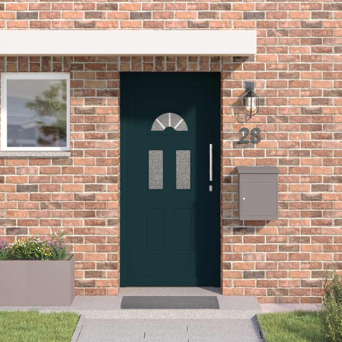 vidaXL - Voordeur - 88 - x - 200 - cm - PVC - Antraciet